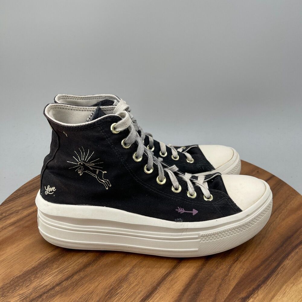 Converse Chuck Taylor All Star Move Platform High Shoes Womens 10 Tiny Tattoos